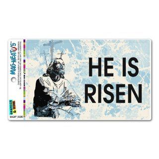 He Is Risen Jesus Christ   Religious Christian MAG NEATO'STM Automotive Car Refrigerator Locker Vinyl Magnet: Automotive