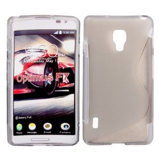 Gray S Line Flexible TPU Gel Case Skin Cover for LG Optimus LTE III F260S F7: Cell Phones & Accessories