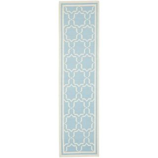 Safavieh Handwoven Moroccan Dhurrie Light Blue/ivory Wool Rug (26 X 12)