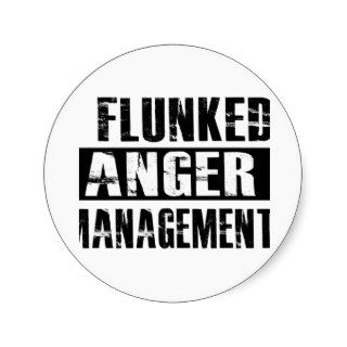Flunked anger management round sticker