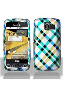LG LS670 Optimus S Graphic Case   Blue Plaid: Cell Phones & Accessories