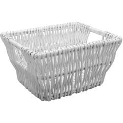 White Medium Wicker Basket Sewing Storage