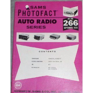 SAMS Photofact Auto Radio Series Manual AR 266 September 1978: Howard W. Sams and Company: Books
