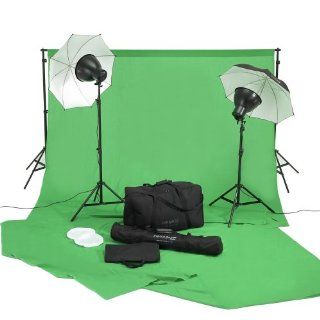 Square Perfect Professional Quality Video Studio in a Box w/ Background Stand Chromakey Green Screen : Photo Studio Backgrounds : Camera & Photo