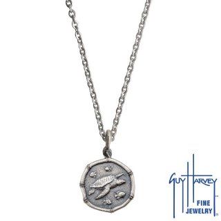 Medium Guy Harvey Hummingbird Necklace Sterling Silver on 20" Stainless Steel Flat Link Chain: Necklace Turtle: Jewelry