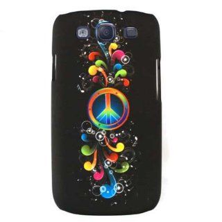 Cell Armor SAMI747 PC TE270 Hybrid Fit On Case for Samsung Galaxy S3   Retail Packaging   Rainbow Peace Symbol and Music Notes on Black: Cell Phones & Accessories