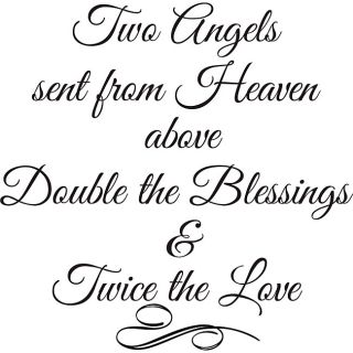 Two Angels Sent From Heaven Above Vinyl Wall Art Quote