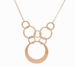 Bold Graduated Interlocking Multi circle Necklace 14K Gold, 5.9g —