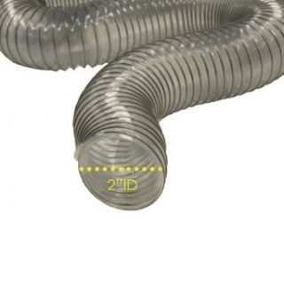 PVC Flexduct (Light Duty) Clear   Vent Hose   2" ID x 25ft Length Hose (Fully Stretched) Duct Hoses