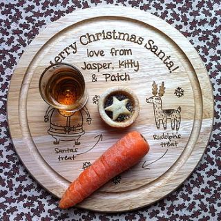 personalised santa's christmas treat plate by auntie mims
