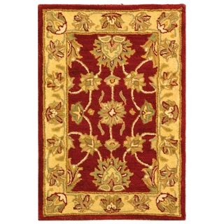 Handmade Heritage Kerman Red/ Gold Wool Rug (3 X 5)