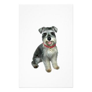 Schnauzer (C8)   red collar Stationery Paper