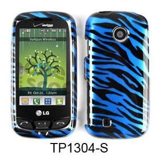 CELL PHONE CASE COVER FOR LG BEACON / ATTUNE UN270 TRANS BLUE ZEBRA PRINT: Cell Phones & Accessories