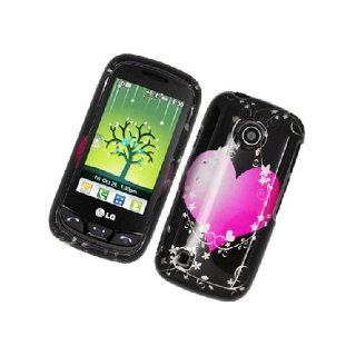 LG Cosmos Touch VN270 Black Pink Heart Glossy Cover Case: Cell Phones & Accessories