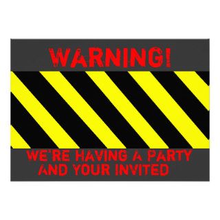 Warning Party Invitation