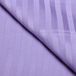 Elite Home Products Wrinkle Resistant Woven Stripe All Cotton Sheet Set Purple Size Twin