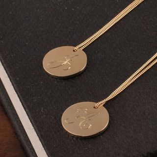 gold double sided initial necklace by lindsay pearson