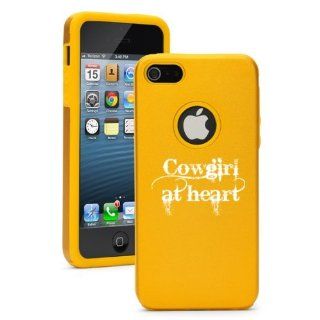 Apple iPhone 5 5S Yellow 5D2187 Aluminum & Silicone Case Cover Cowgirl At Heart: Cell Phones & Accessories