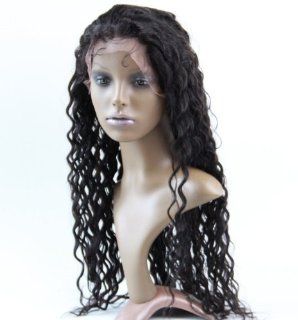 Full Lace Wigs Hand Made Human Hair Remy 100% Brazilian Virgin #1b Dw (18", #1B) : Hair Replacement Wigs : Beauty