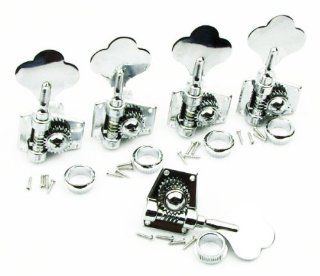 IKN Chrome 5 String Bass Tuning Pegs 4R1L Machine Heads Bass Tuners: Musical Instruments