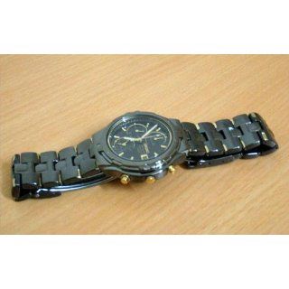 Seiko Men's SNA283 Alarm Chronograph Black Ion Watch: Seiko: Watches