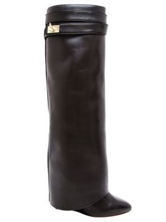 Givenchy Shark Lock Knee high Leather Wedge Boots