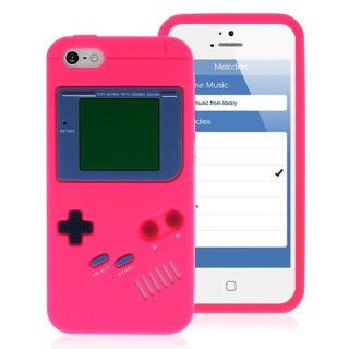 Nintendo Gameboy Retro Vintage Hot Pink Soft Silicone Skin Case Protective Cover for iPhone 5 and iPhone 5S: Cell Phones & Accessories
