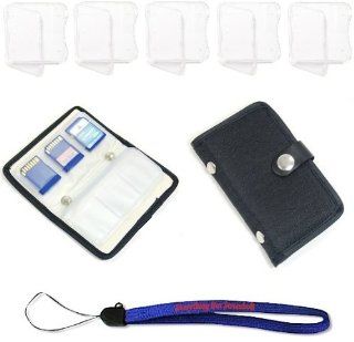 Memory Card Carrying Case Snap Close   Black / Wallet / Holder / Organizer / Bag   Storage for SD SDHC CF xD Camera Memory Cards With (5) Clear SD Jewel Cases & Everything But Stromboli Lanyard: Computers & Accessories