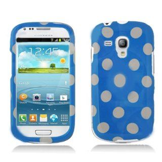 Aimo SAMI8190PCPD302 Cute Polka Dot Hard Snap On Protective Case for Samsung Galaxy S3 Mini   Retail Packaging   Light Blue/White Cell Phones & Accessories