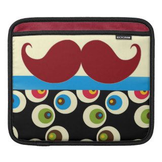 Mustache on Retro Background Sleeve For iPads