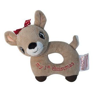 Rudolph the Red Nosed Reindeer "My First (1st) Christmas" Baby Rattle for Girl "Clarice" Toys & Games