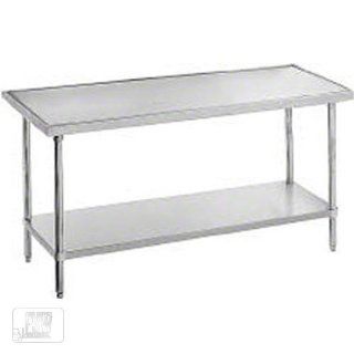 Advance Tabco VSS 240 30" Work Table   Undershelf, Non Drip Edge, 24" W, 14 ga 304 Stainless Top, Each: Kitchen & Dining