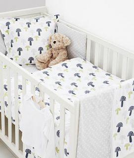printed toadstool cot bed duvet set by union jack and jill