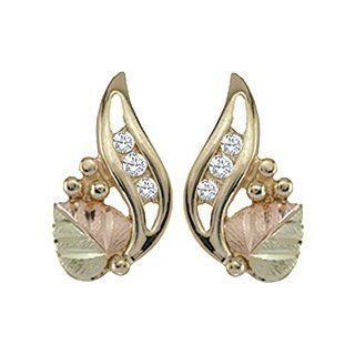 Black Hills Gold 10K Diamond Earrings Stud Earrings Jewelry