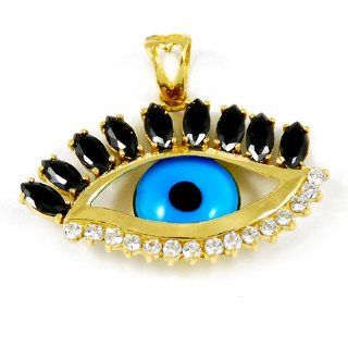 14K Designer Gold Evil Eye Pendant Ali Jewelry