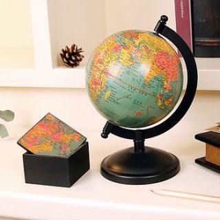 vintage atlas globe and trinket box by dibor