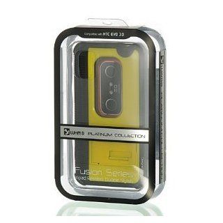 For HTC EVO 3D (Sprint) Cell Phone Case Cover   Yellow/Black Premium Kickstan: Cell Phones & Accessories
