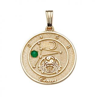 10K Astrological Talisman Pendant/Charm with Zodiac Gemstone