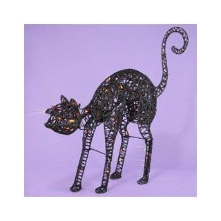 32" Light Up the Night Lighted & Animated Black Cat Halloween Decoration   Yard Art