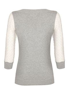 Almost Famous Lace sleeved knit Grey