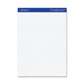 Ampad 20 322 Evidence Perf 8 1/2x11 3/4 Pads, Narrow Rule, Red Margin, White, 50 Sheets, Doz.  Letter Writing Pads 
