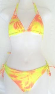 Juniors 2 Pc Bikini Swimsuit in Yellow Orange Tie Dye at  Womens Clothing store