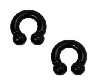Titanium Anodized Horseshoe Plug earrings Surgical Stainless Steel: Jewelry
