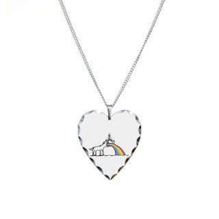 Necklace Heart Charm Unicorn Vomiting Rainbow: Artsmith Inc: Jewelry