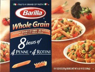 Barilla Whole Grain Penne and Rotini Multi Pack 8 13.25 Ounce Boxes Value Pack  Penne Pasta  Grocery & Gourmet Food