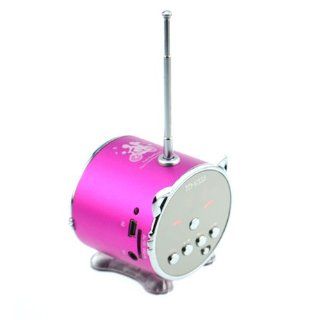 Lightahead TD V333 Mini Portable Cat shaped Speaker for Mobile phone & other Devices.Micro Sd & USB Slot for Mp3 Player with Fm Radio, chose from Black, Blue, Silver, Pink.Gold Green (Hot Pink) : MP3 Players & Accessories