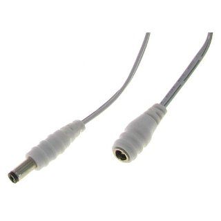 12' 2.1mm x 5.5mm Male to Female DC Power Extension Cable 20AWG White: Electronics