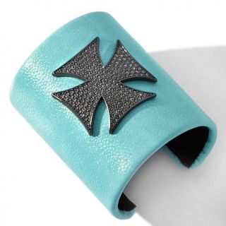 Love & Rock by Loree Rodkin Maltese Cross Crystal Accented Cuff Bracelet