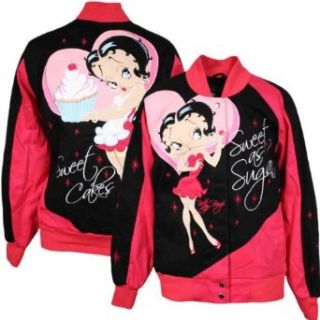 Betty Boop Sweet Cakes Jacket (Black/Pink, X Large) Clothing