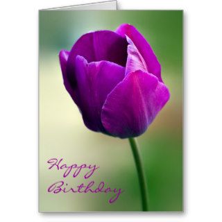 Purple Tulip Birthday Card
